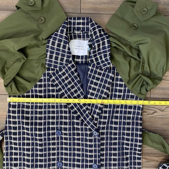 Tanya Taylor Lotta Contrast Combo Trench Coat - Picture 8 of 12